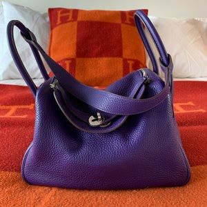 Hermès Lindy 30cm Ultra Violet Purple Bag Clemence